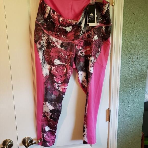 Adidas primegreen Aeroready printed athletic leggings 7/8 length 3X 4X new!! - Picture 1 of 8